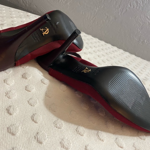 RARE!Vince Camuto Burgundy fabric slingback mule.SAMPLE Not on the retail market - Picture 15 of 16